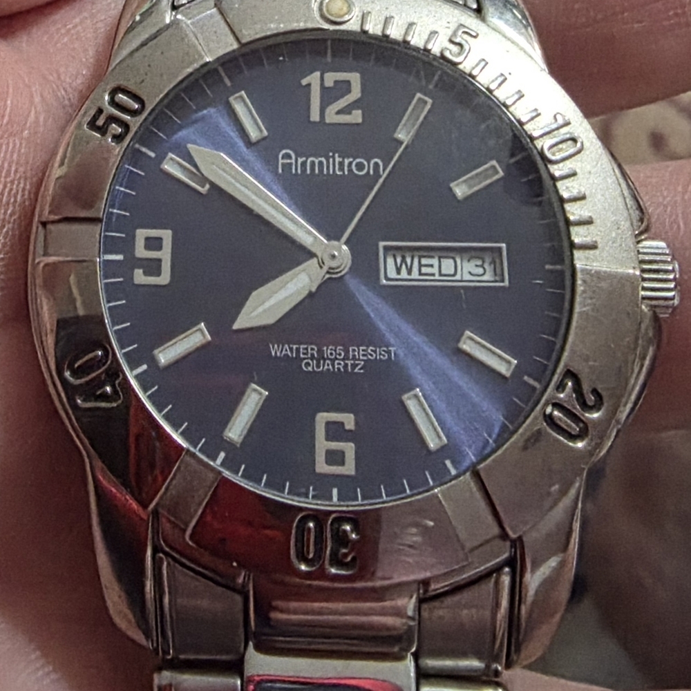 Armitron Men’s Quartz Watch – Model 20/1899 – Stainless Steel – Day/Date –165 ft